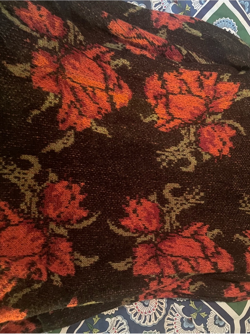 Free People Black Floral Open-Front Sweater Cardigan - Picture 6 of 6